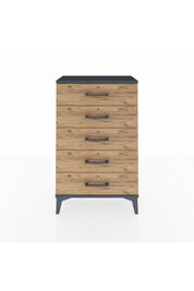 Arges Komodin 5 Çekmeceli 60x30x96 Antrasit-Çam