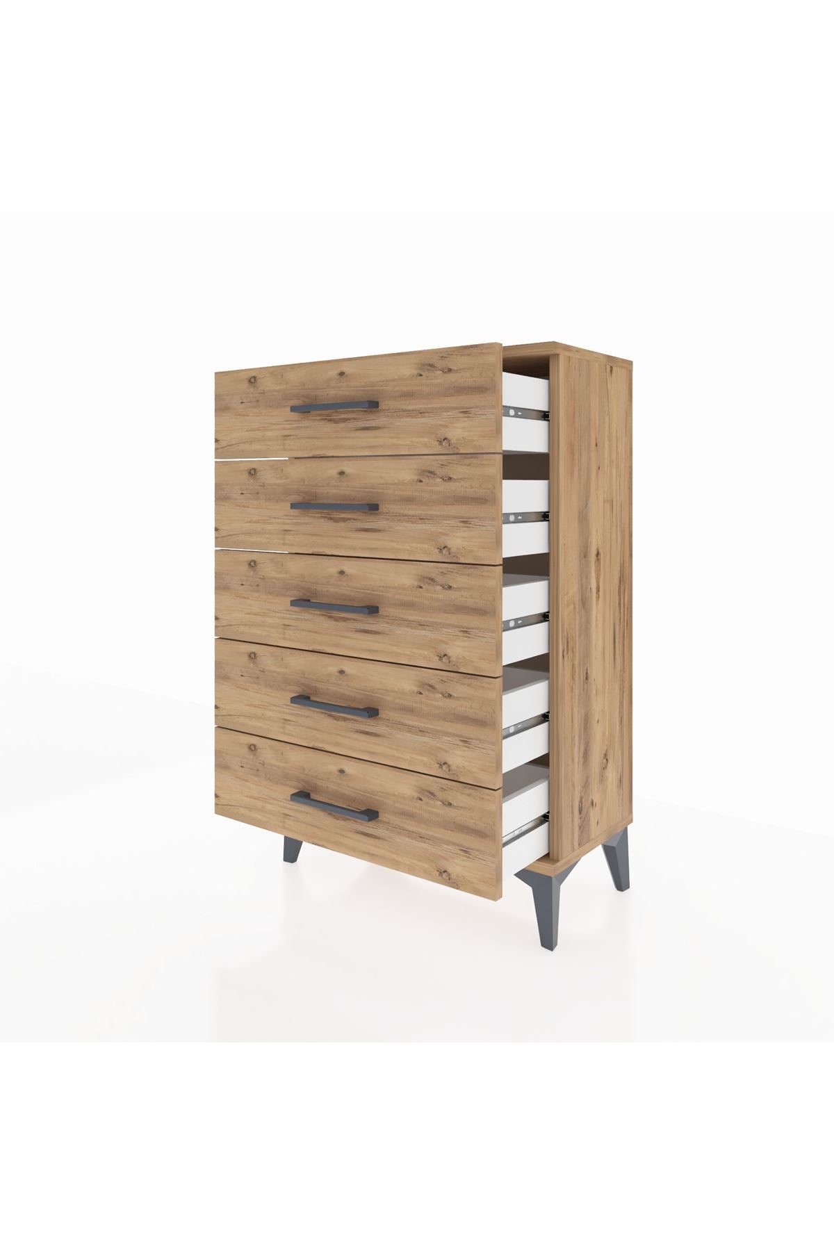 Arges Komodin 5 Çekmeceli 60x30x96 Çam-Çam