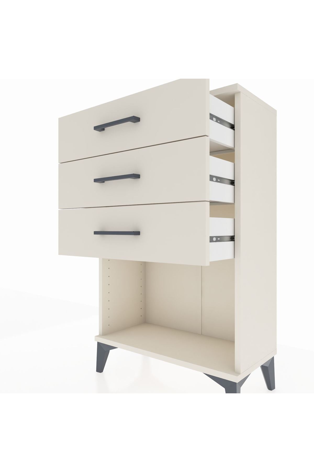 Arges Komodin 3 Çekmeceli 60x30x96 Aytaşı-Aytaşı