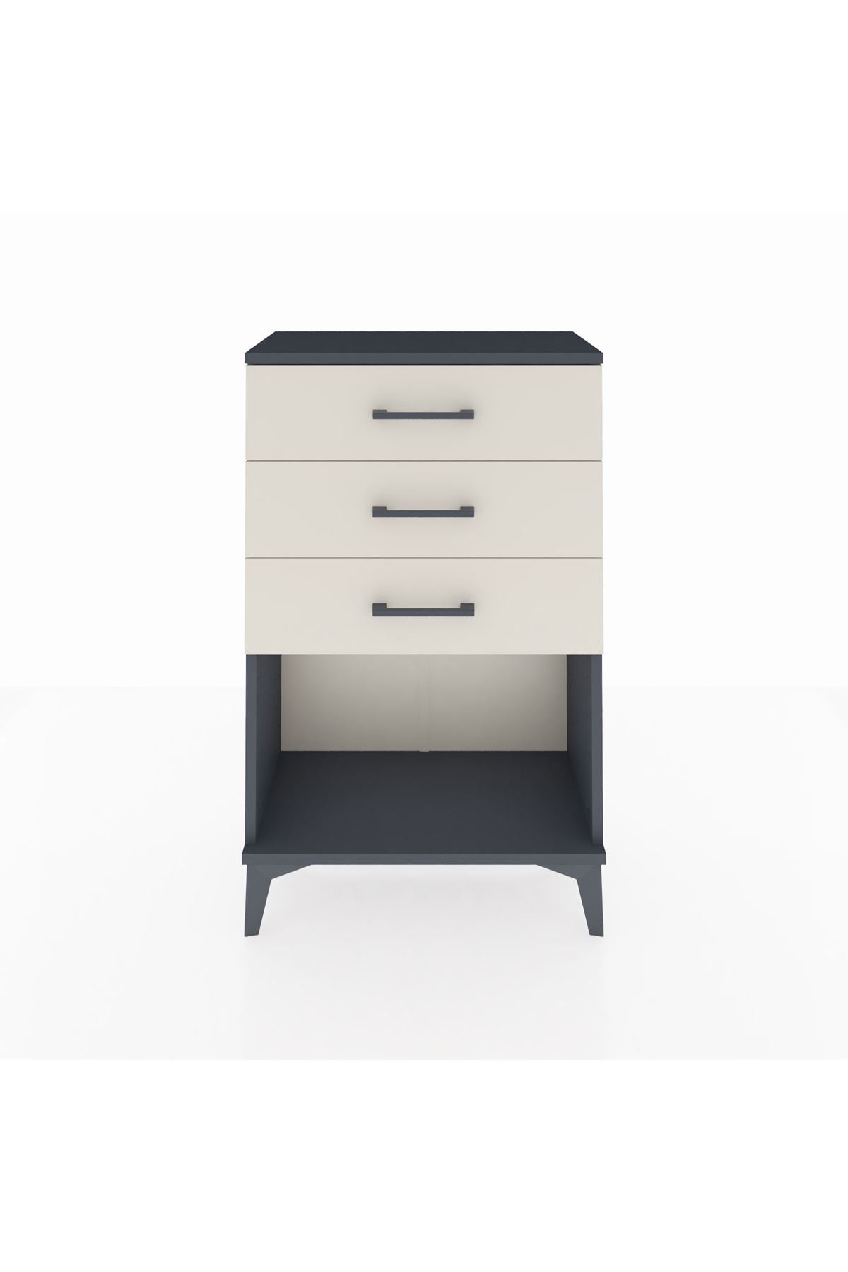 Arges Komodin 3 Çekmeceli 60x30x96 Antrasit-Aytaşı