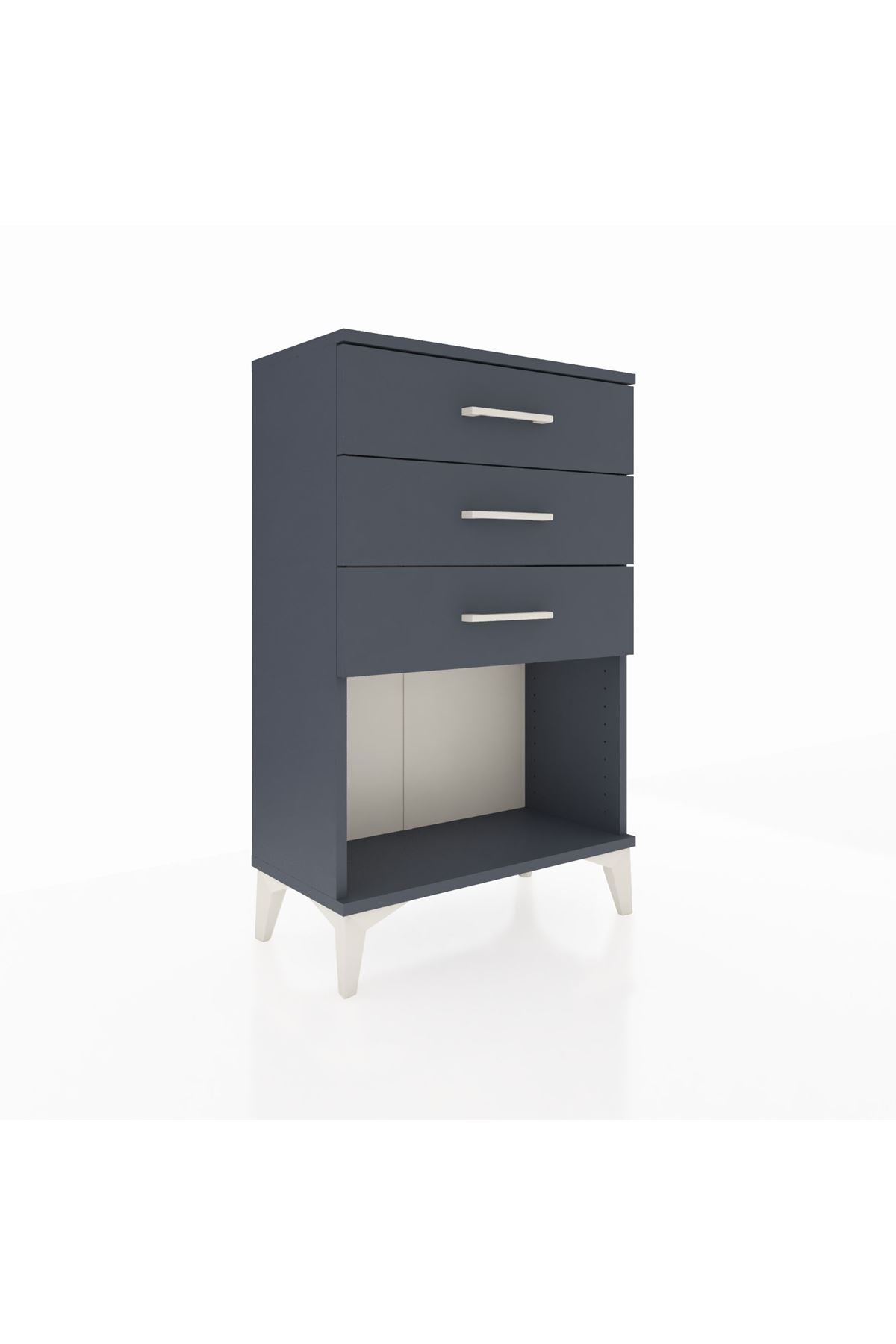 Arges Komodin 3 Çekmeceli 60x30x96 Antrasit-Antrasit