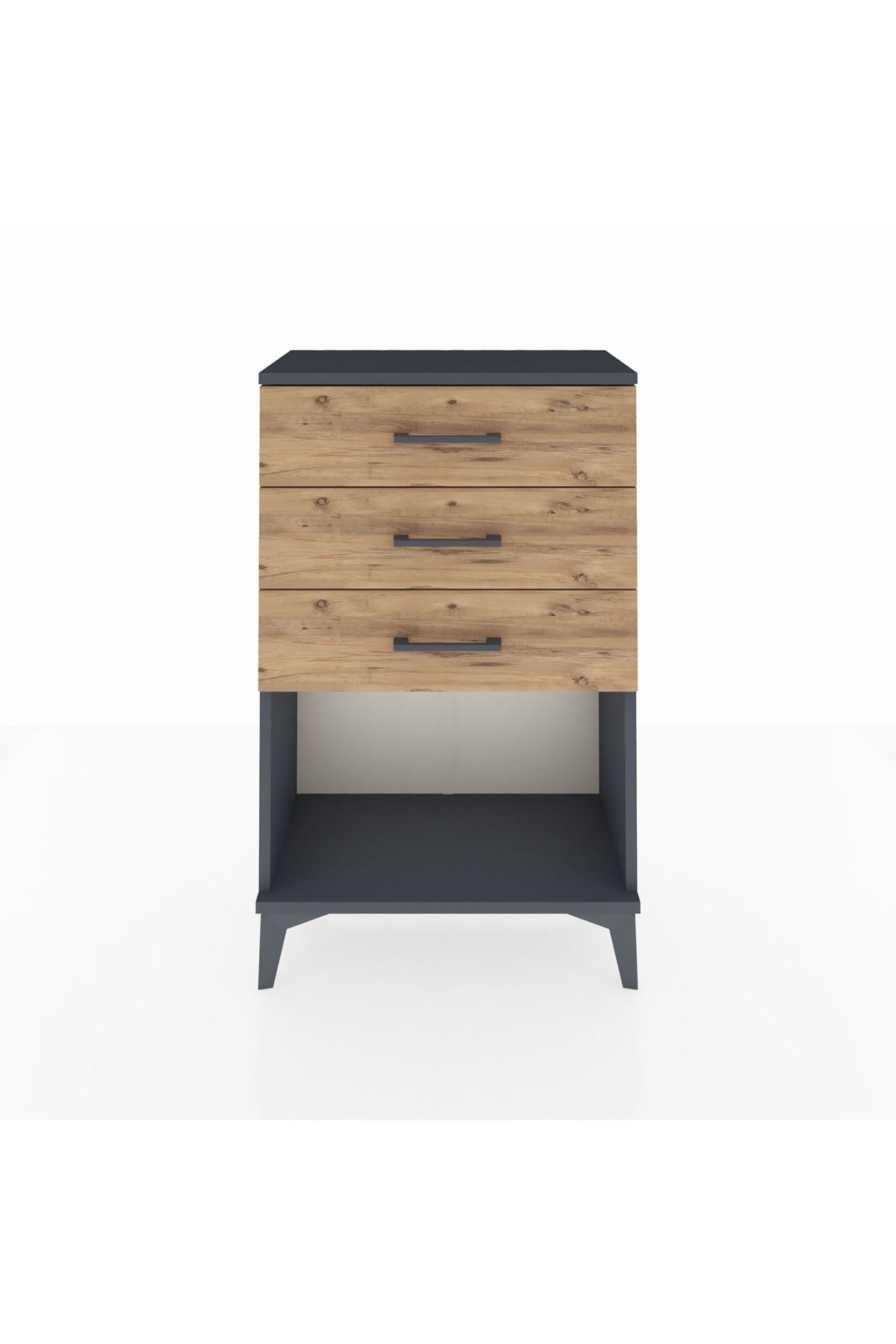 Arges Komodin 3 Çekmeceli 60x30x96 Antrasit-Çam