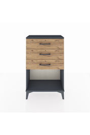 Arges Komodin 3 Çekmeceli 60x30x96 Antrasit-Çam