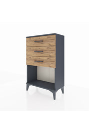 Arges Komodin 3 Çekmeceli 60x30x96 Antrasit-Çam