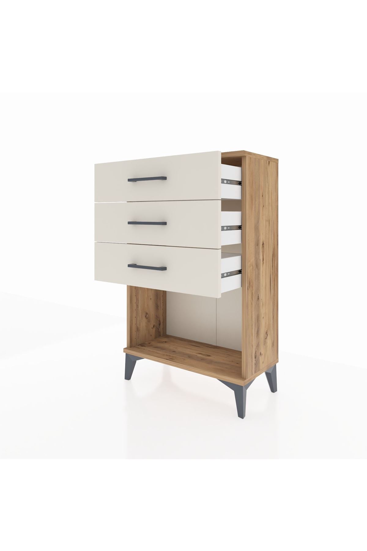 Arges Komodin 3 Çekmeceli 60x30x96 Çam-Aytaşı