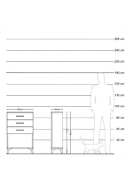 Arges Komodin 3 Çekmeceli 60x30x96 Çam-Antrasit