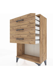 Arges Komodin 3 Çekmeceli 60x30x96 Çam-Çam
