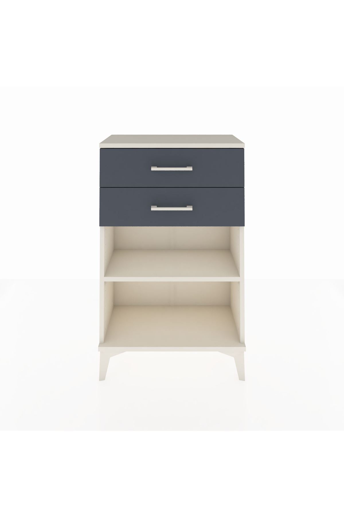 Arges Komodin Tek Raflı 2 Çekmeceli 60x30x96 Aytaşı-Antrasit