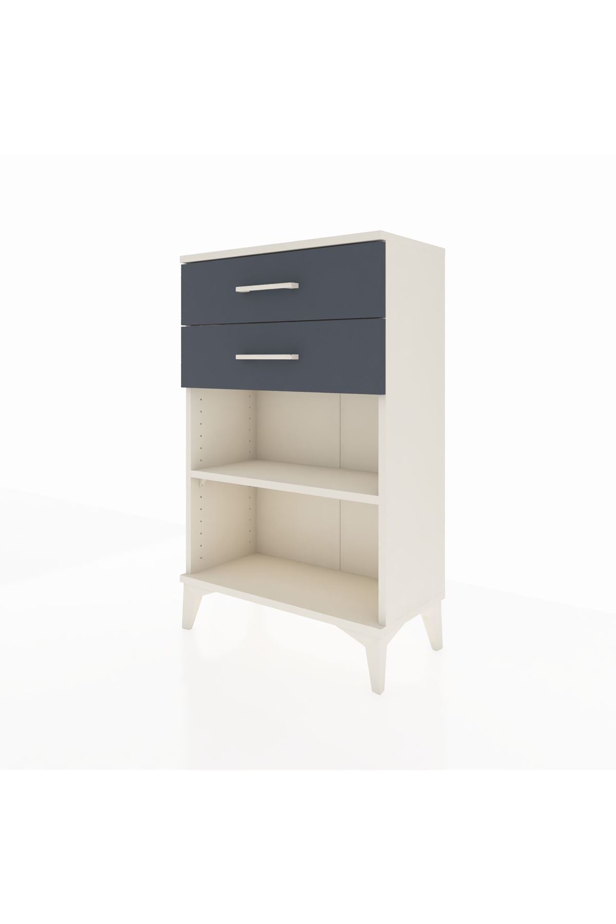 Arges Komodin Tek Raflı 2 Çekmeceli 60x30x96 Aytaşı-Antrasit