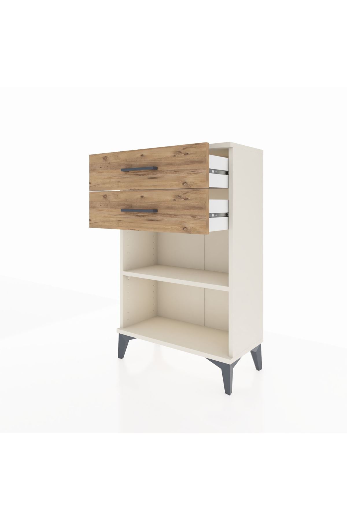 Arges Komodin Tek Raflı 2 Çekmeceli 60x30x96 Aytaşı-Çam