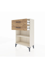 Arges Komodin Tek Raflı 2 Çekmeceli 60x30x96 Aytaşı-Çam