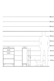 Arges Komodin Tek Raflı 2 Çekmeceli 60x30x96 Aytaşı-Çam