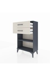 Arges Komodin Tek Raflı 2 Çekmeceli 60x30x96 Antrasit-Aytaşı