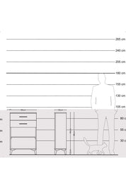 Arges Komodin Tek Raflı 2 Çekmeceli 60x30x96 Antrasit-Aytaşı