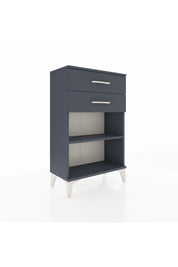 Arges Komodin Tek Raflı 2 Çekmeceli 60x30x96 Antrasit-Antrasit