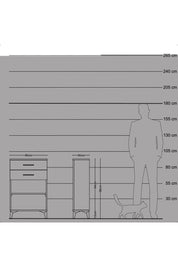 Arges Komodin Tek Raflı 2 Çekmeceli 60x30x96 Antrasit-Antrasit