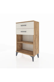 Arges Komodin Tek Raflı 2 Çekmeceli 60x30x96 Çam-Aytaşı