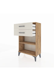 Arges Komodin Tek Raflı 2 Çekmeceli 60x30x96 Çam-Aytaşı