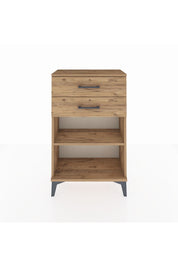 Arges Komodin Tek Raflı 2 Çekmeceli 60x30x96 Çam-Çam
