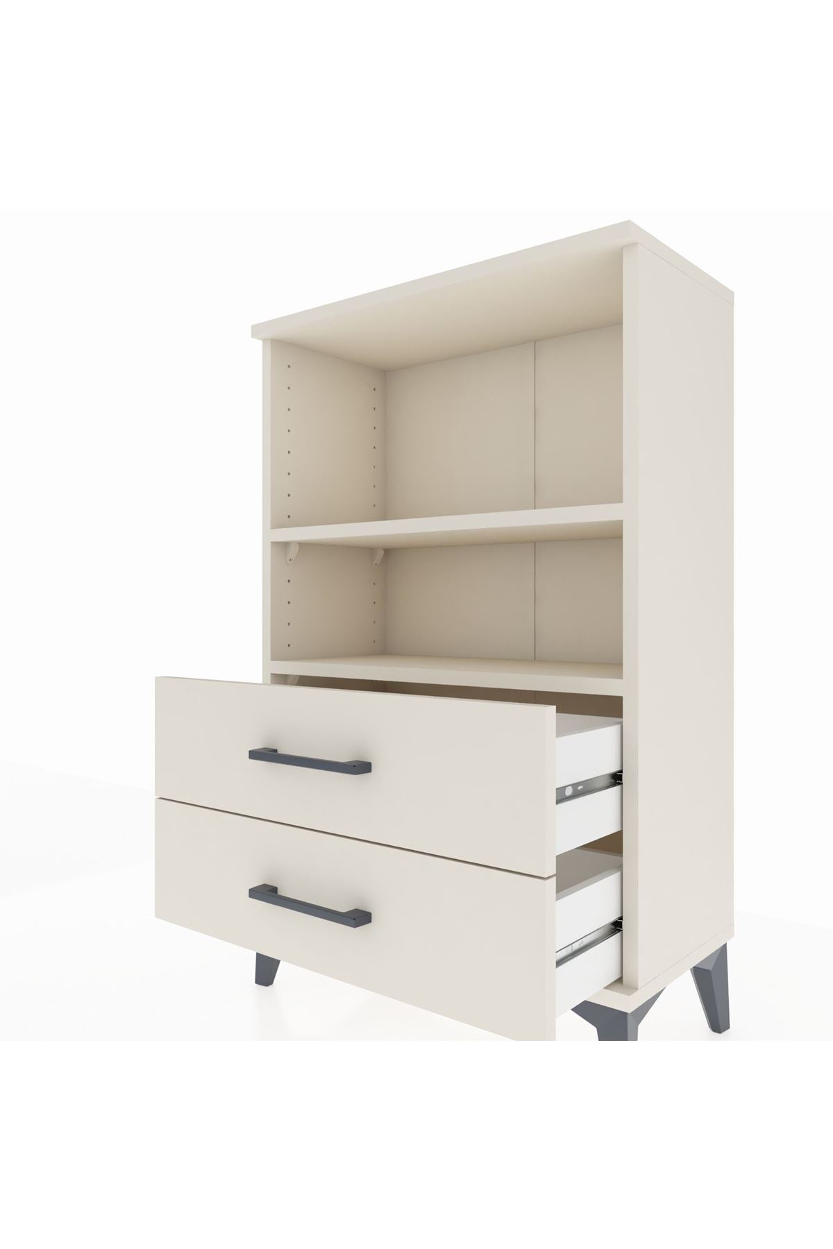 Arges Komodin 2 Raflı 2 Çekmeceli 60x30x96 Aytaşı-Aytaşı