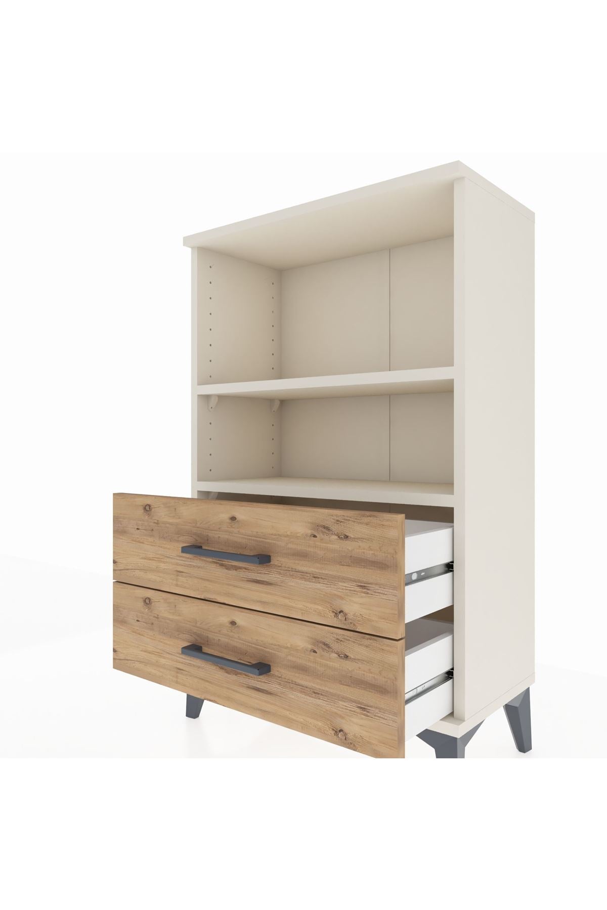 Arges Komodin 2 Raflı 2 Çekmeceli 60x30x96 Aytaşı-Çam