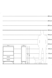 Arges Komodin 2 Raflı 2 Çekmeceli 60x30x96 Antrasit-Aytaşı