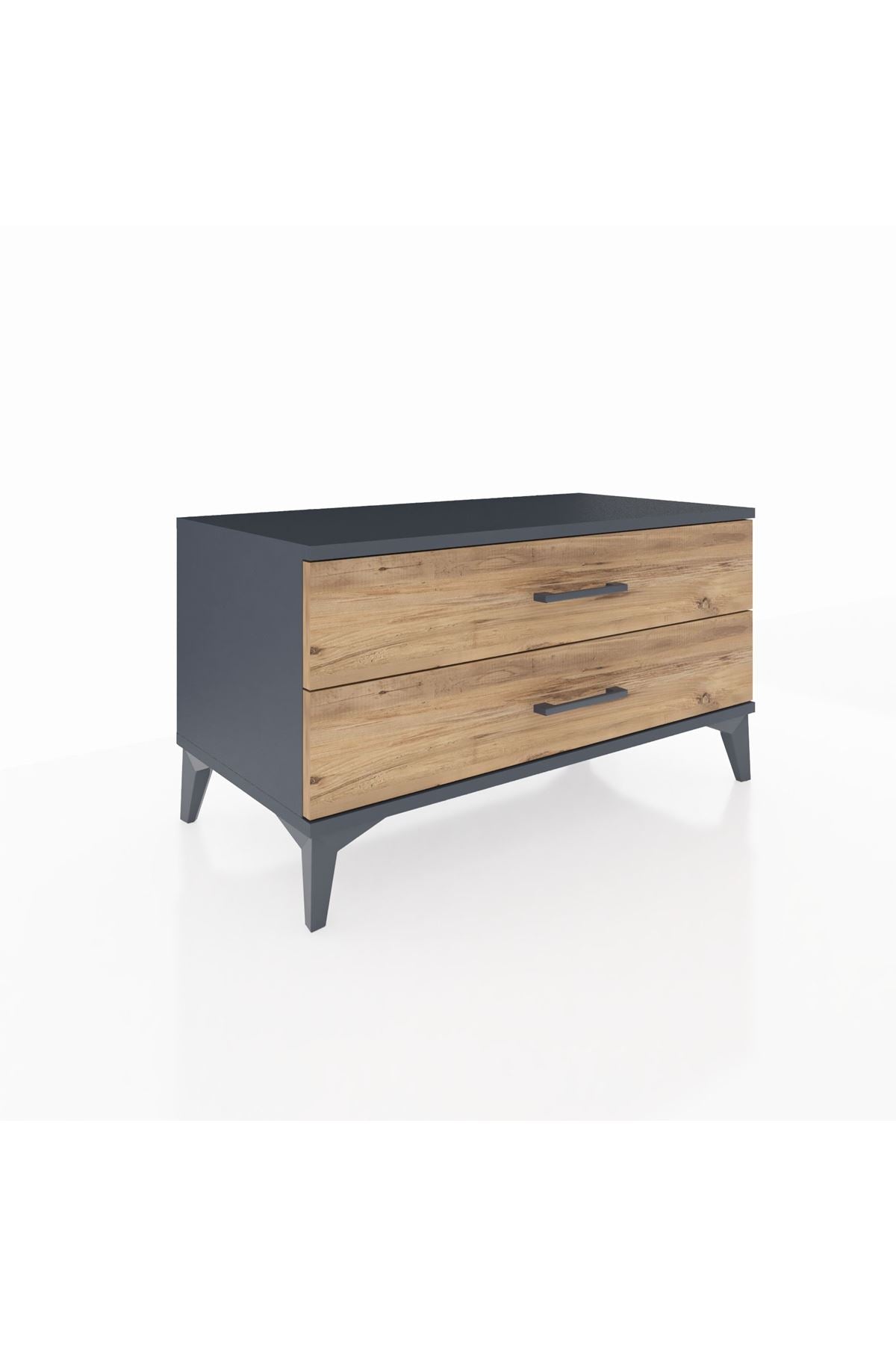 Hyperion Şifonyer 2 Çekmeceli 88x44x48 Antrasit-Çam