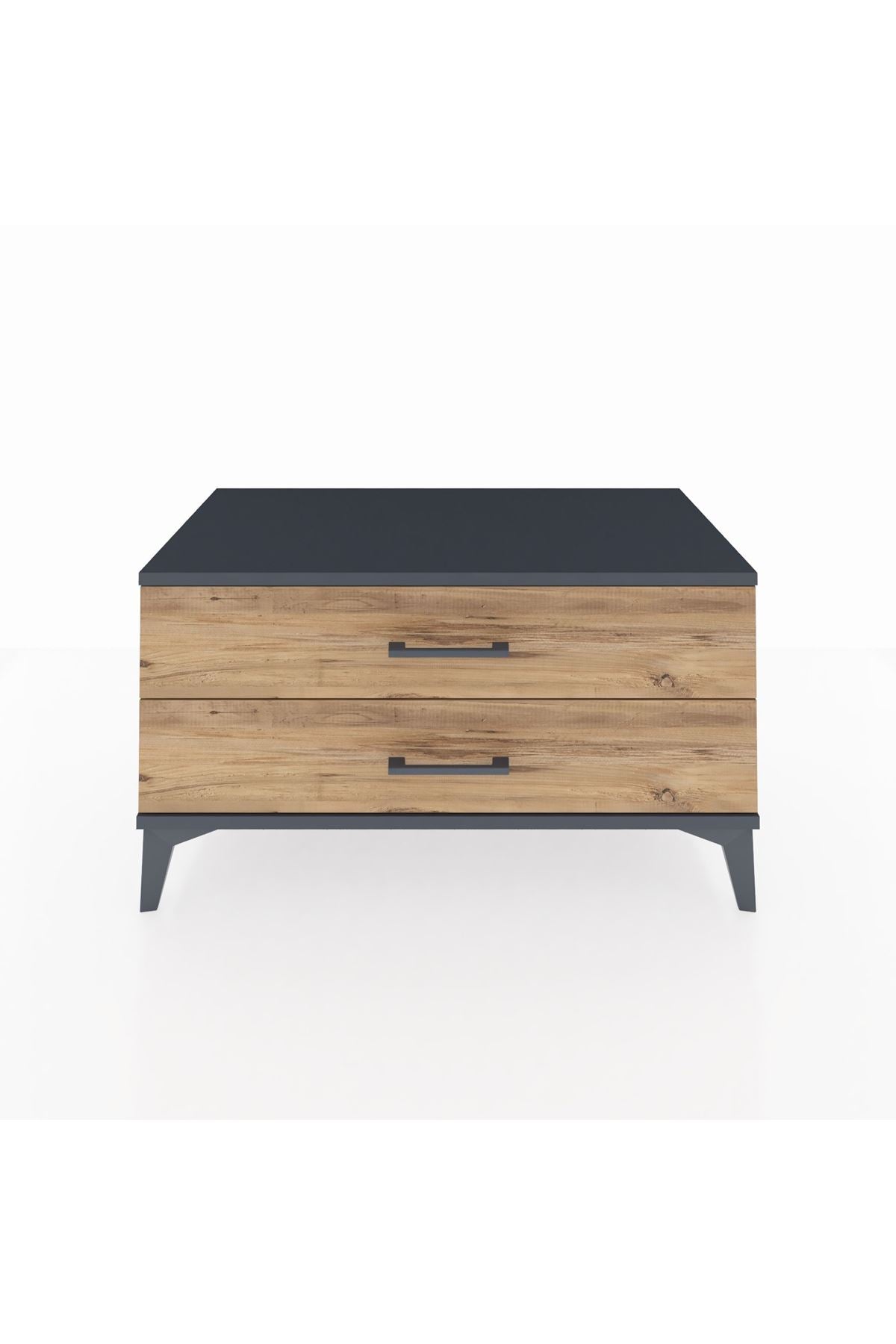 Hyperion Şifonyer 2 Çekmeceli 88x44x48 Antrasit-Çam