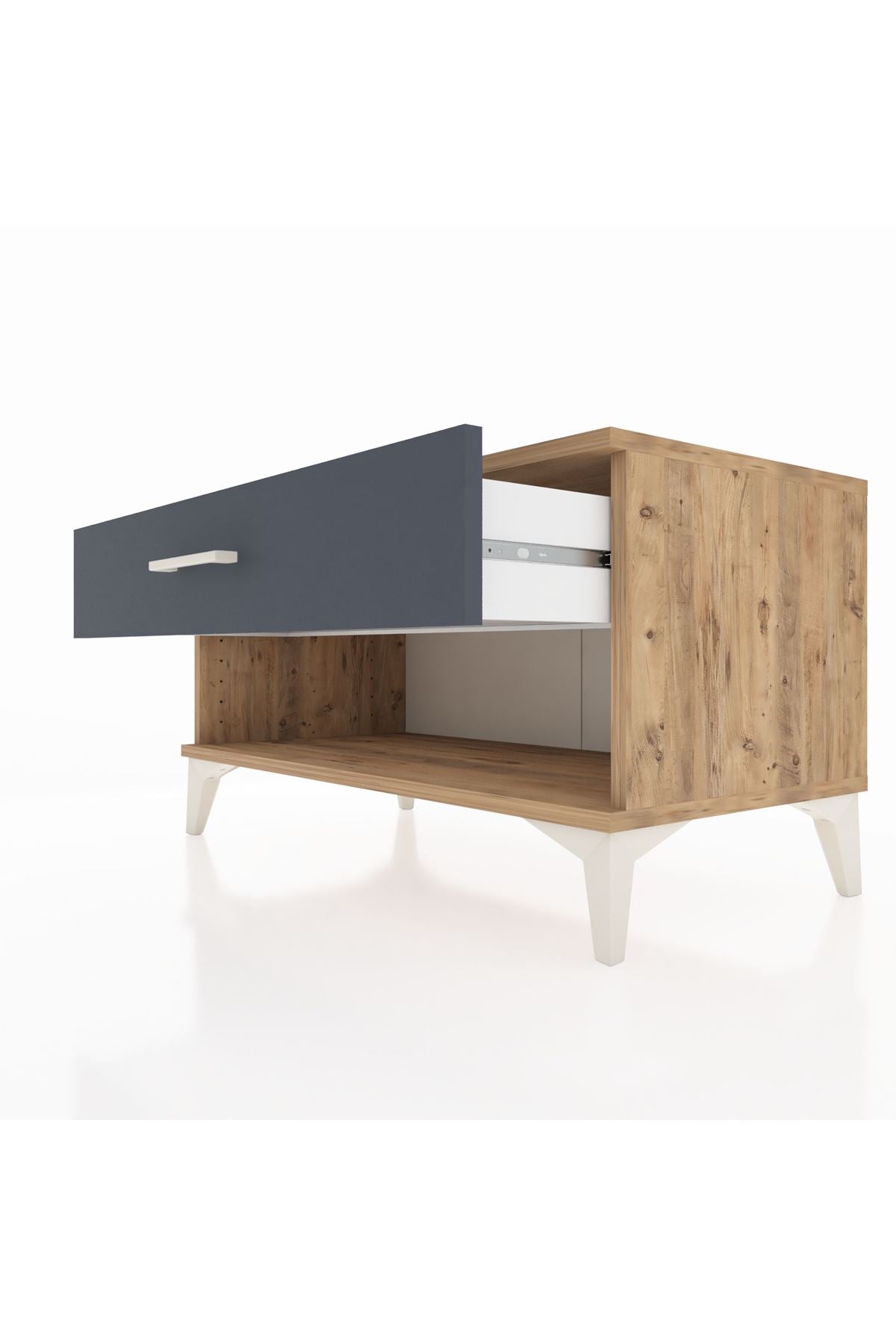 Hyperion Şifonyer Tek Çekmeceli 88x44x48 Çam-Antrasit