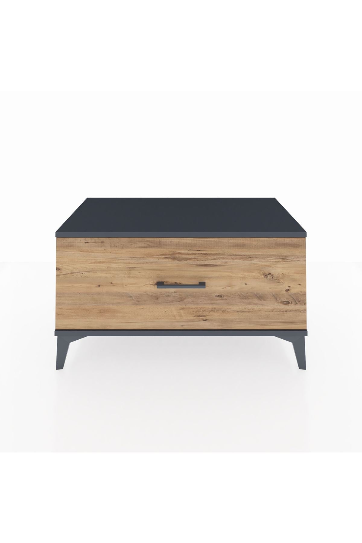 Hyperion Şifonyer Tek Çekmeceli 88x44x48 Antrasit-Çam