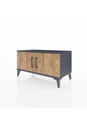 Hyperion Şifonyer Tek Raflı 2 Kapaklı 88x44x48 Antrasit-Çam