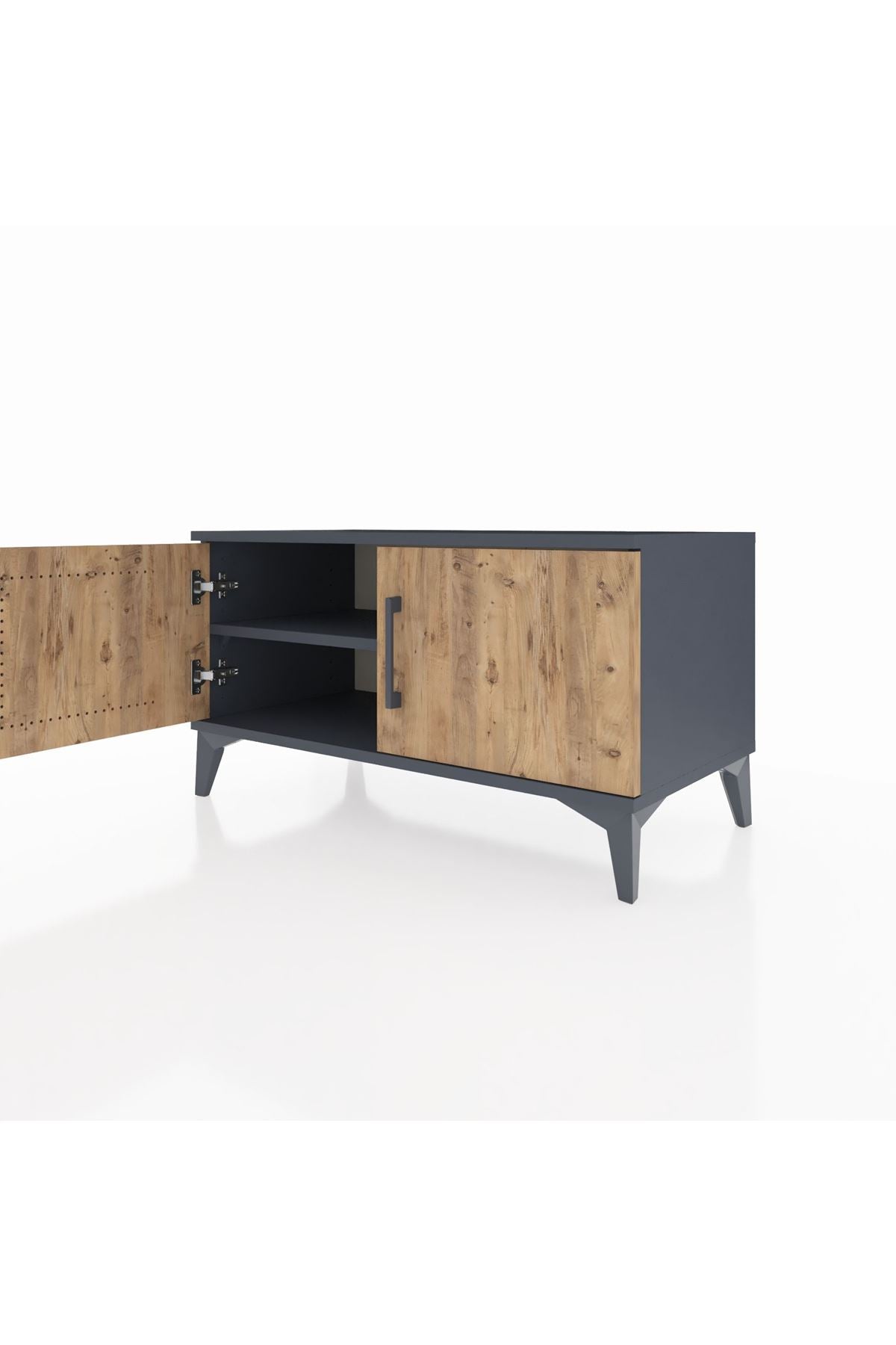 Hyperion Şifonyer Tek Raflı 2 Kapaklı 88x44x48 Antrasit-Çam