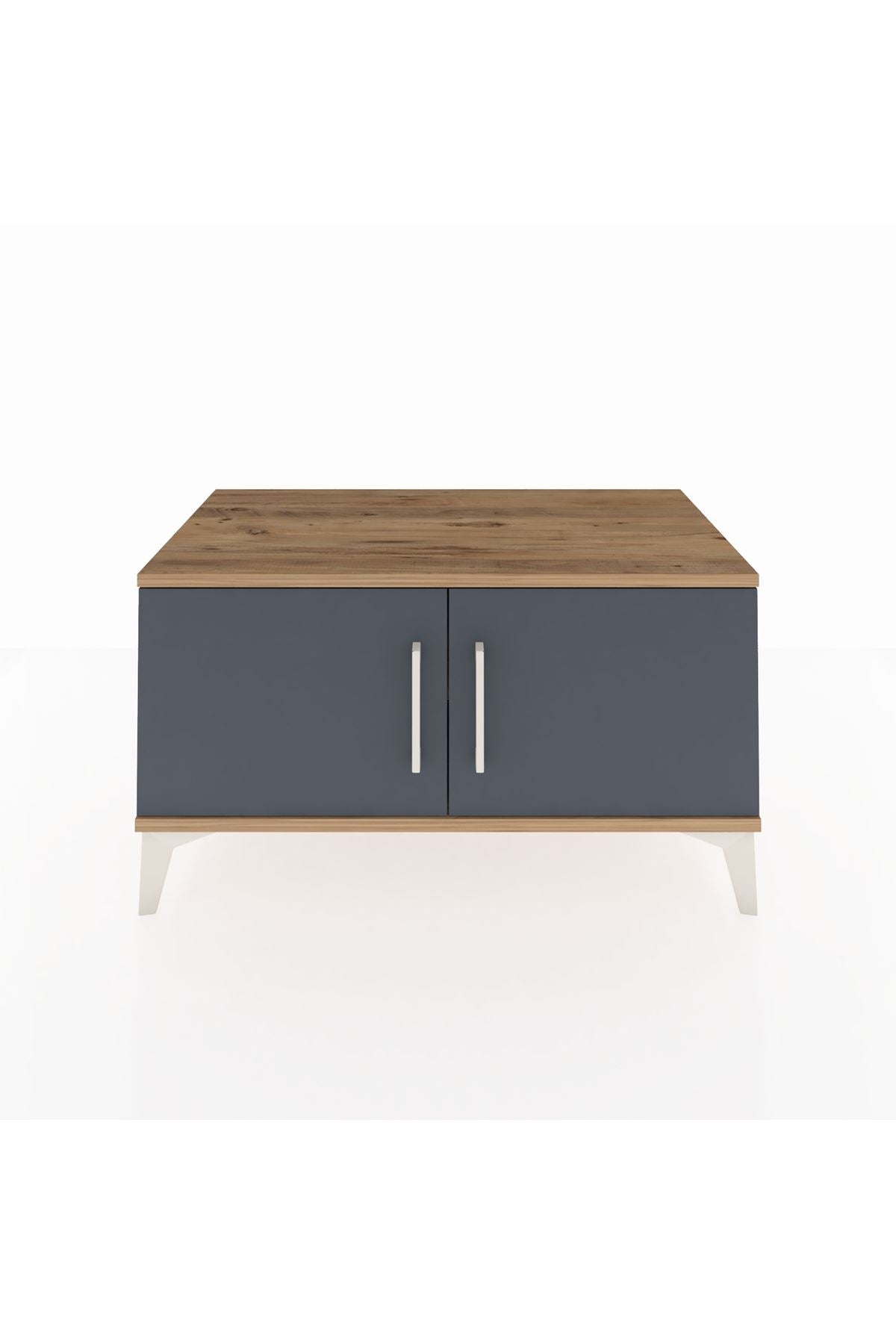 Hyperion Şifonyer Tek Raflı 2 Kapaklı 88x44x48 Çam-Antrasit