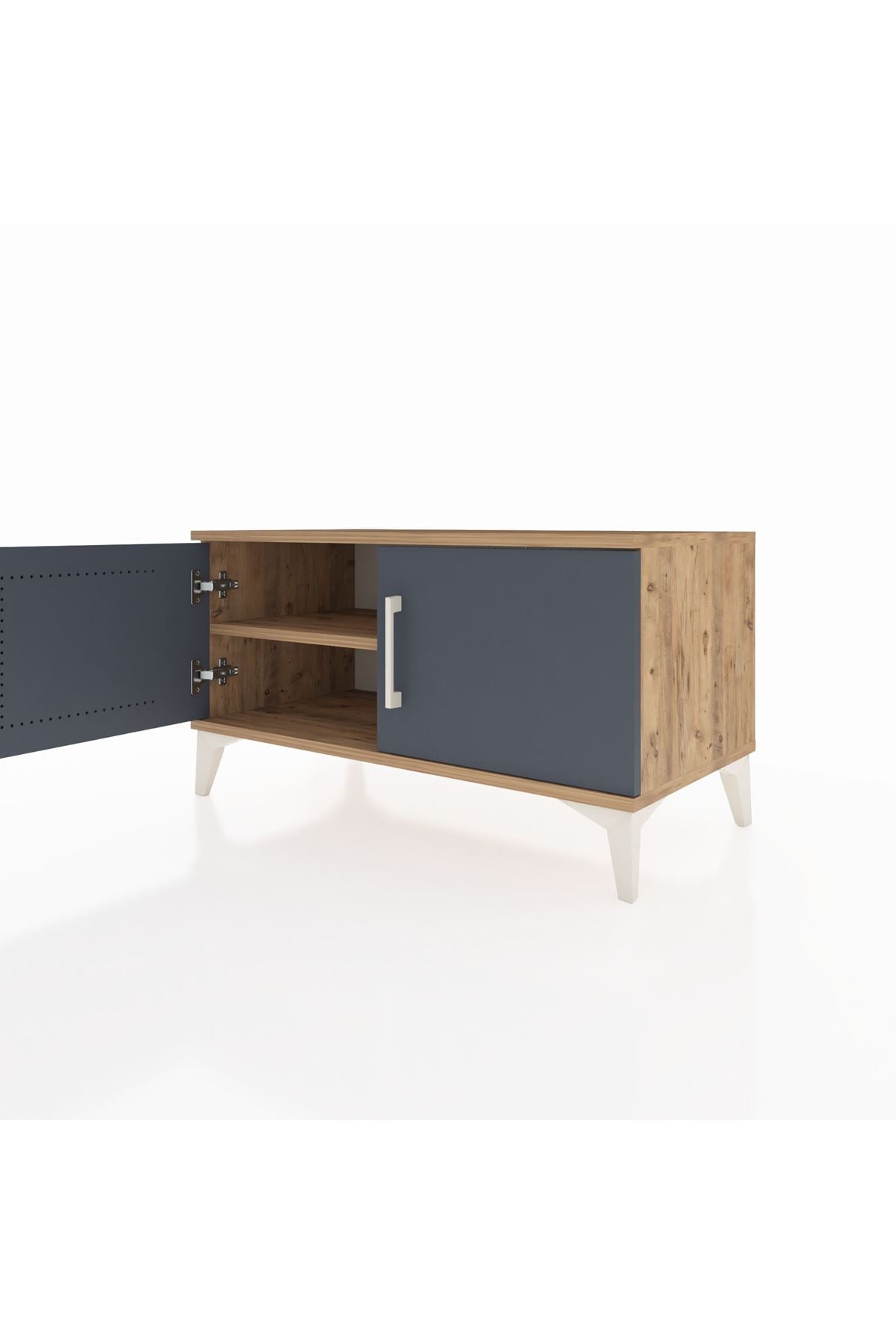 Hyperion Şifonyer Tek Raflı 2 Kapaklı 88x44x48 Çam-Antrasit