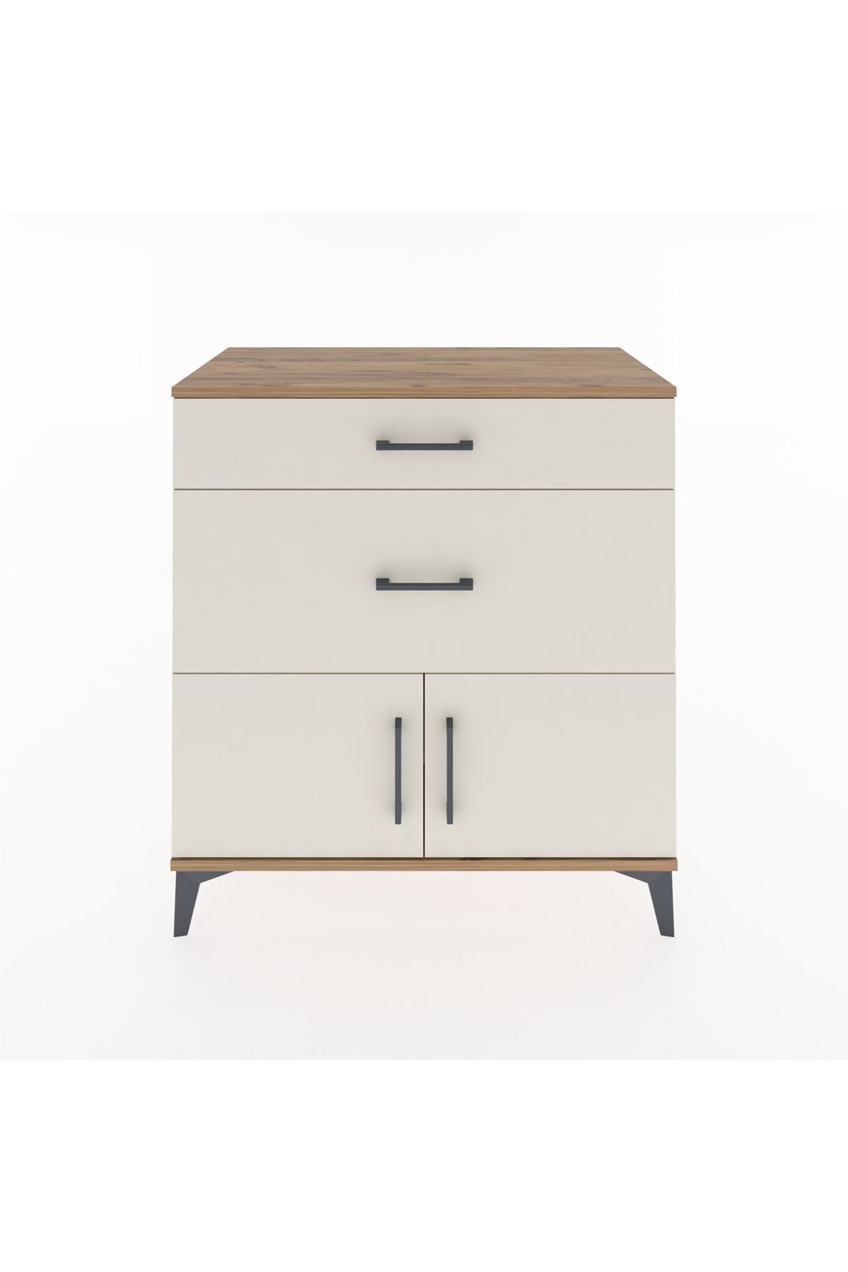 Hyperion Şifonyer Tek Raflı 2 Çekmeceli 2 Kapaklı 88x44x96 Çam-Aytaşı