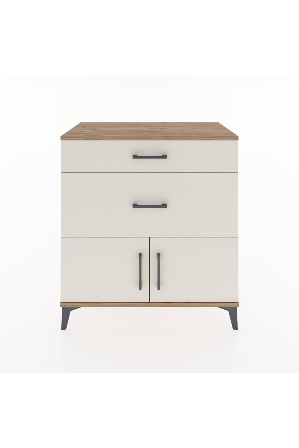 Hyperion Şifonyer 2 Çekmeceli 2 Kapaklı 88x44x96 Çam-Aytaşı