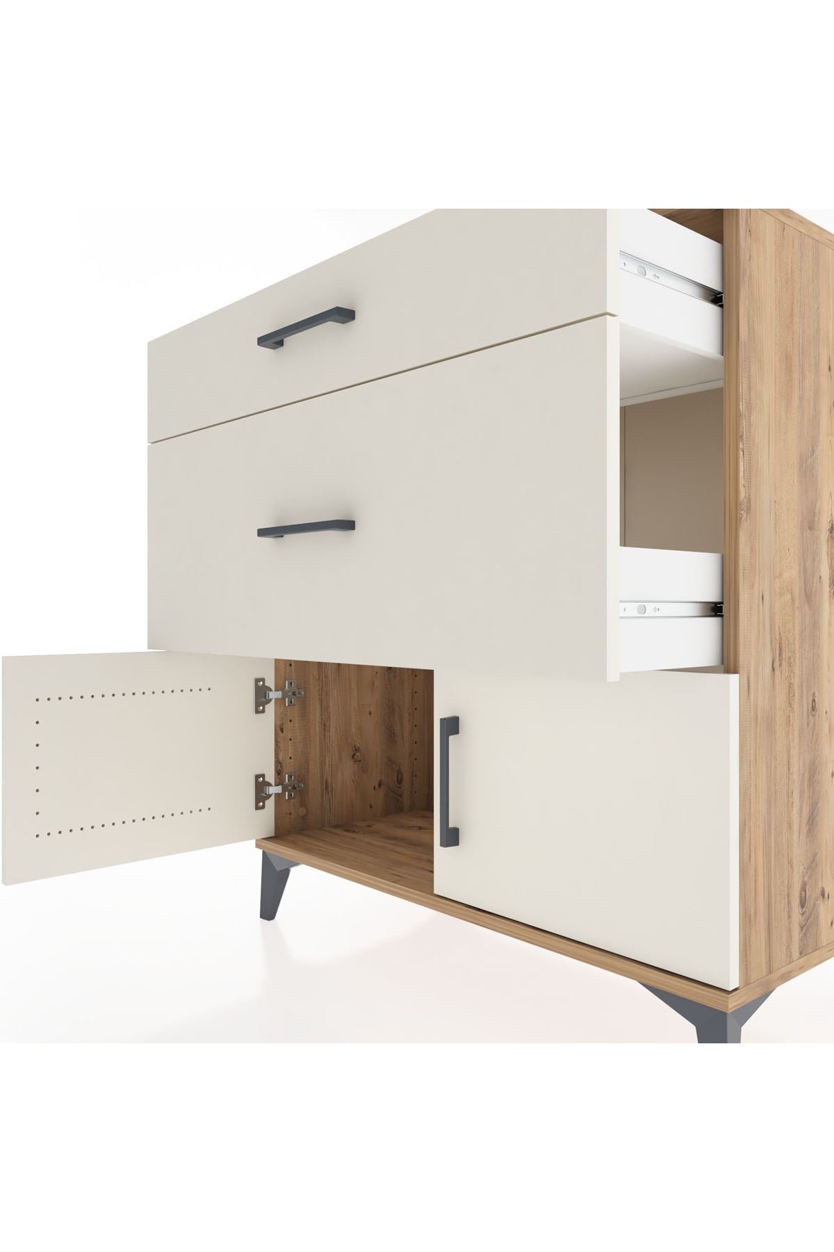 Hyperion Şifonyer 2 Çekmeceli 2 Kapaklı 88x44x96 Çam-Aytaşı