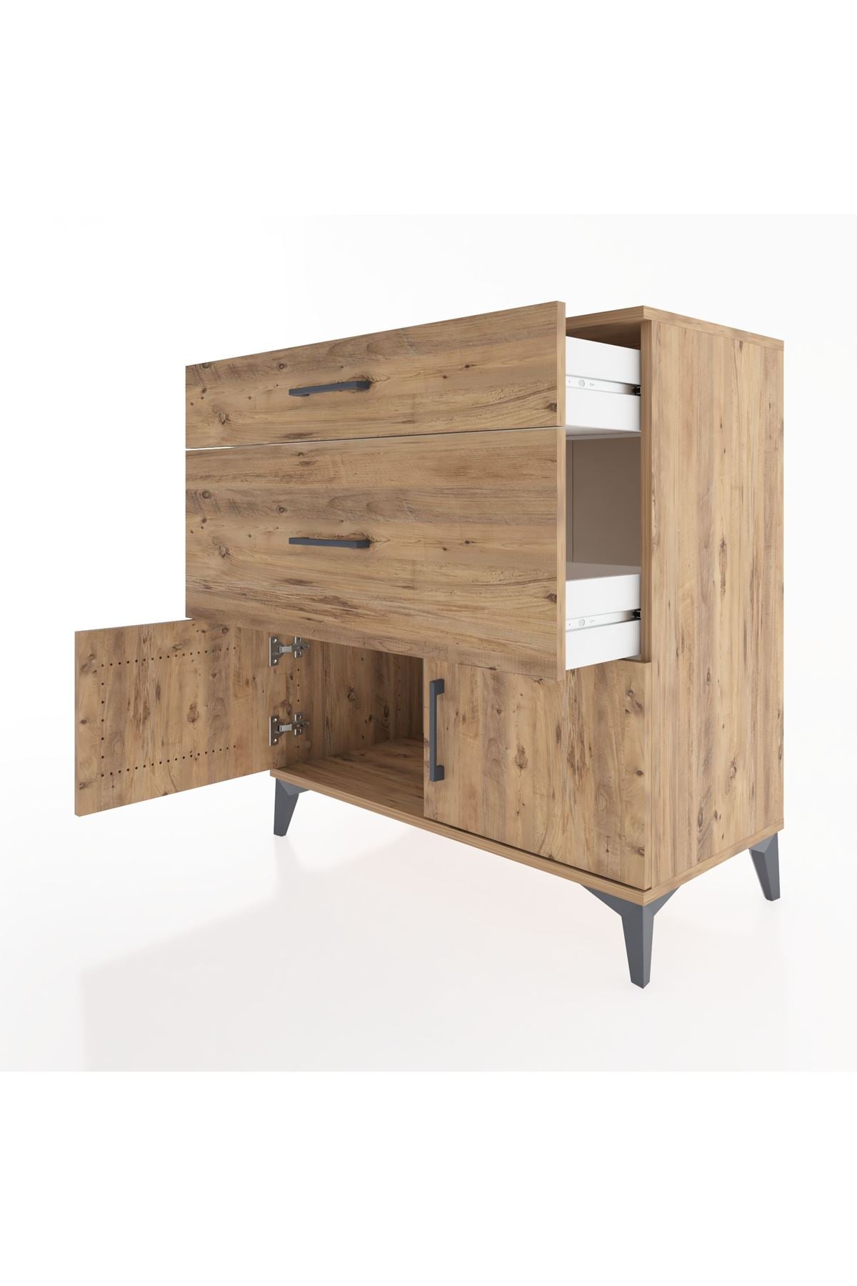 Hyperion Şifonyer 2 Çekmeceli 2 Kapaklı 88x44x96 Çam-Çam