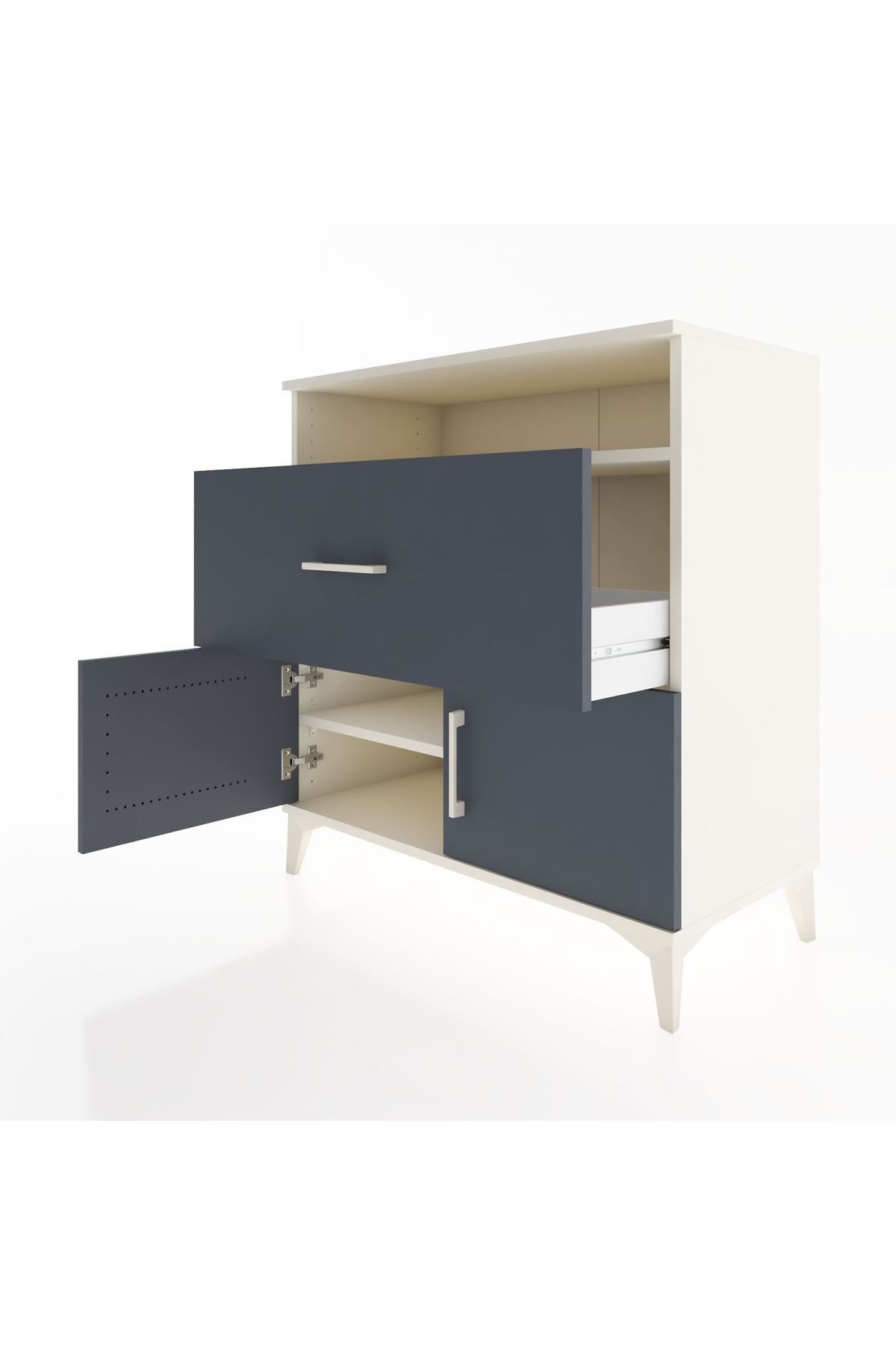 Hyperion Şifonyer 2 Raflı Tek Çekmeceli 2 Kapaklı 88x44x96 Aytaşı-Antrasit