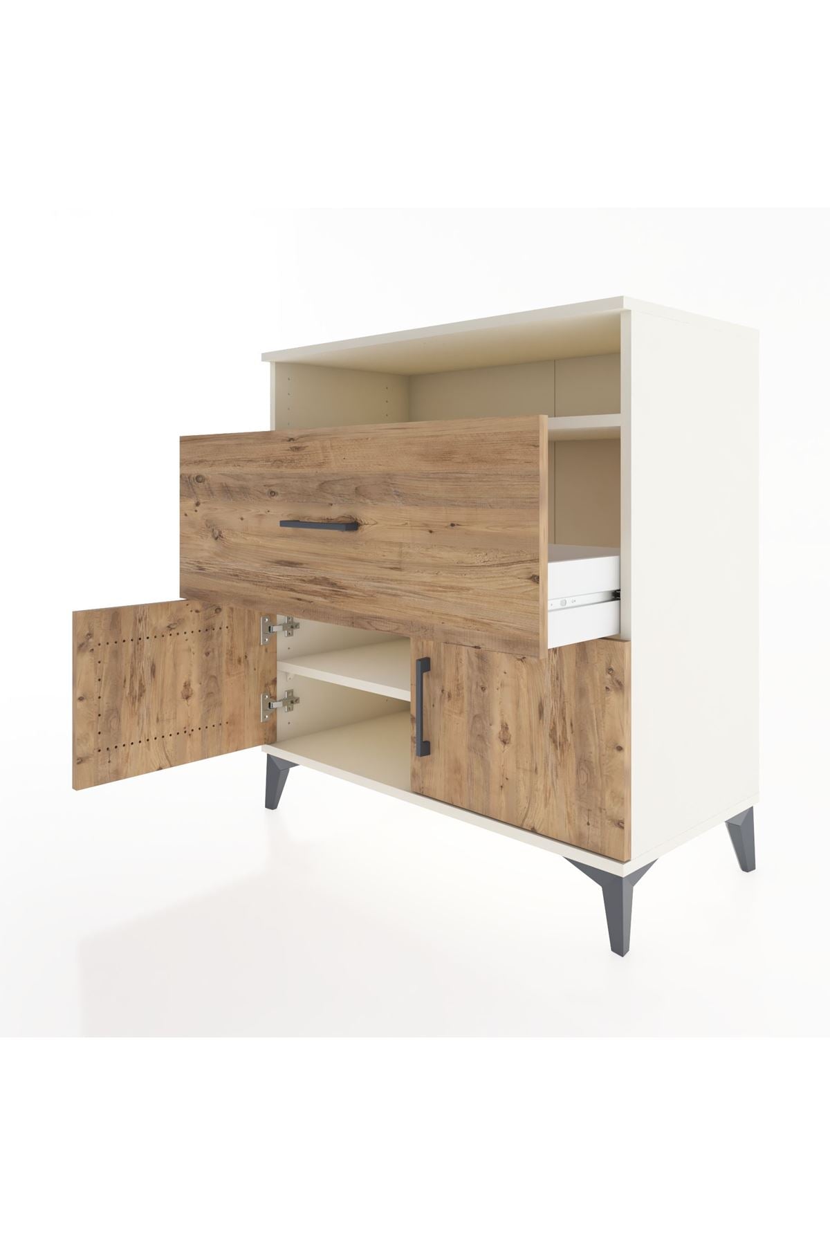 Hyperion Şifonyer 2 Raflı Tek Çekmeceli 2 Kapaklı 88x44x96 Aytaşı-Çam