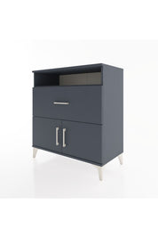 Hyperion Şifonyer 2 Raflı Tek Çekmeceli 2 Kapaklı 88x44x96 Antrasit-Antrasit