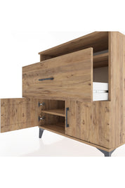 Hyperion Şifonyer 2 Raflı Tek Çekmeceli 2 Kapaklı 88x44x96 Çam-Çam