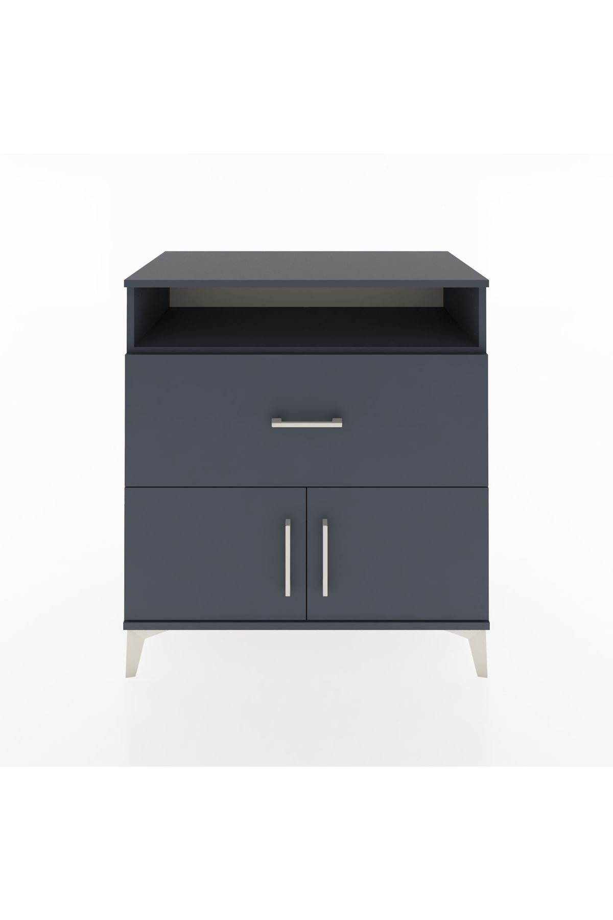 Hyperion Şifonyer Tek Raflı Tek Çekmeceli 2 Kapaklı 88x44x96 Antrasit-Antrasit