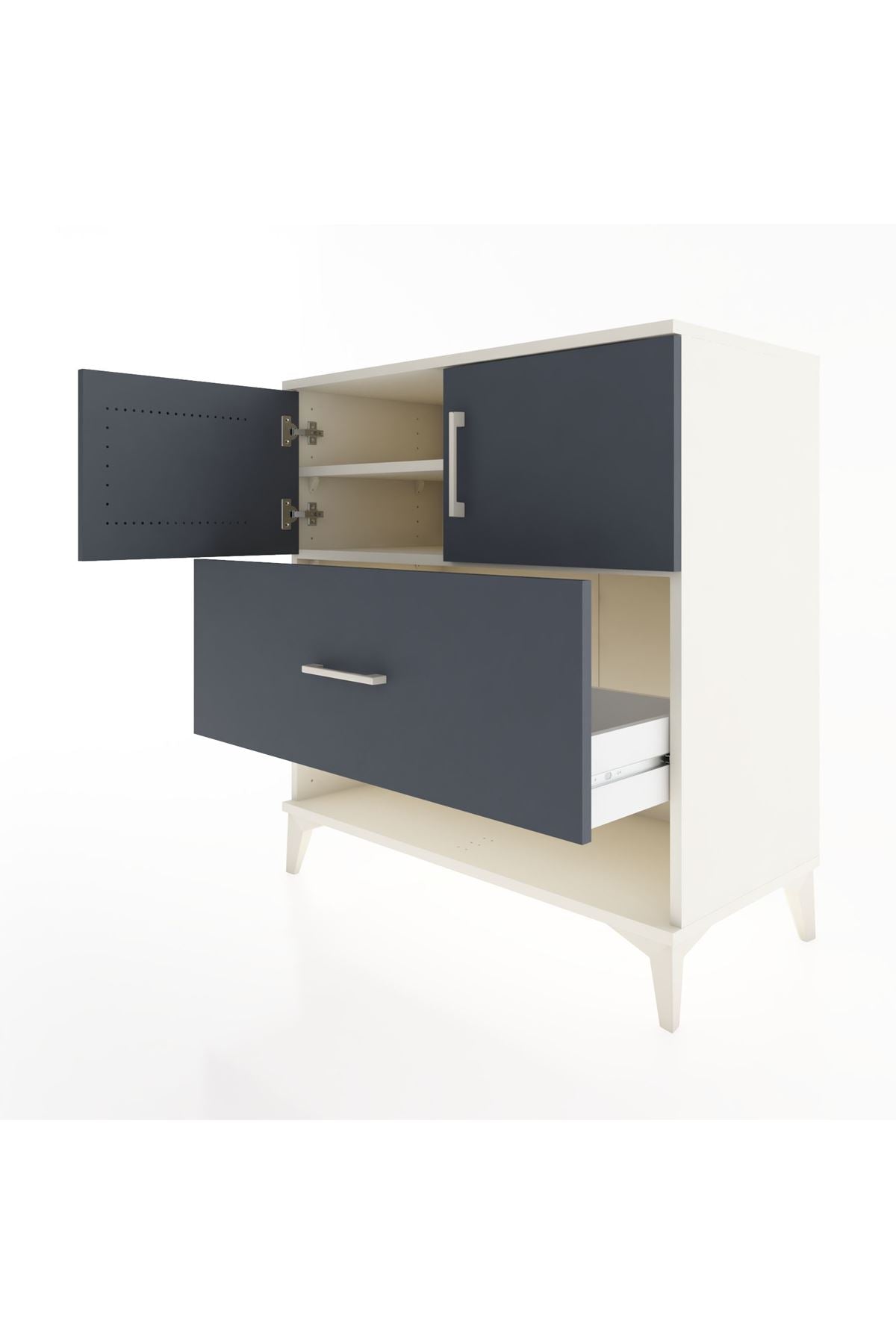 Hyperion Şifonyer 2 Raflı Tek Çekmeceli 2 Kapaklı 88x44x96 Aytaşı-Antrasit