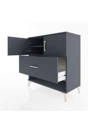 Hyperion Şifonyer 2 Raflı Tek Çekmeceli 2 Kapaklı 88x44x96 Antrasit-Antrasit