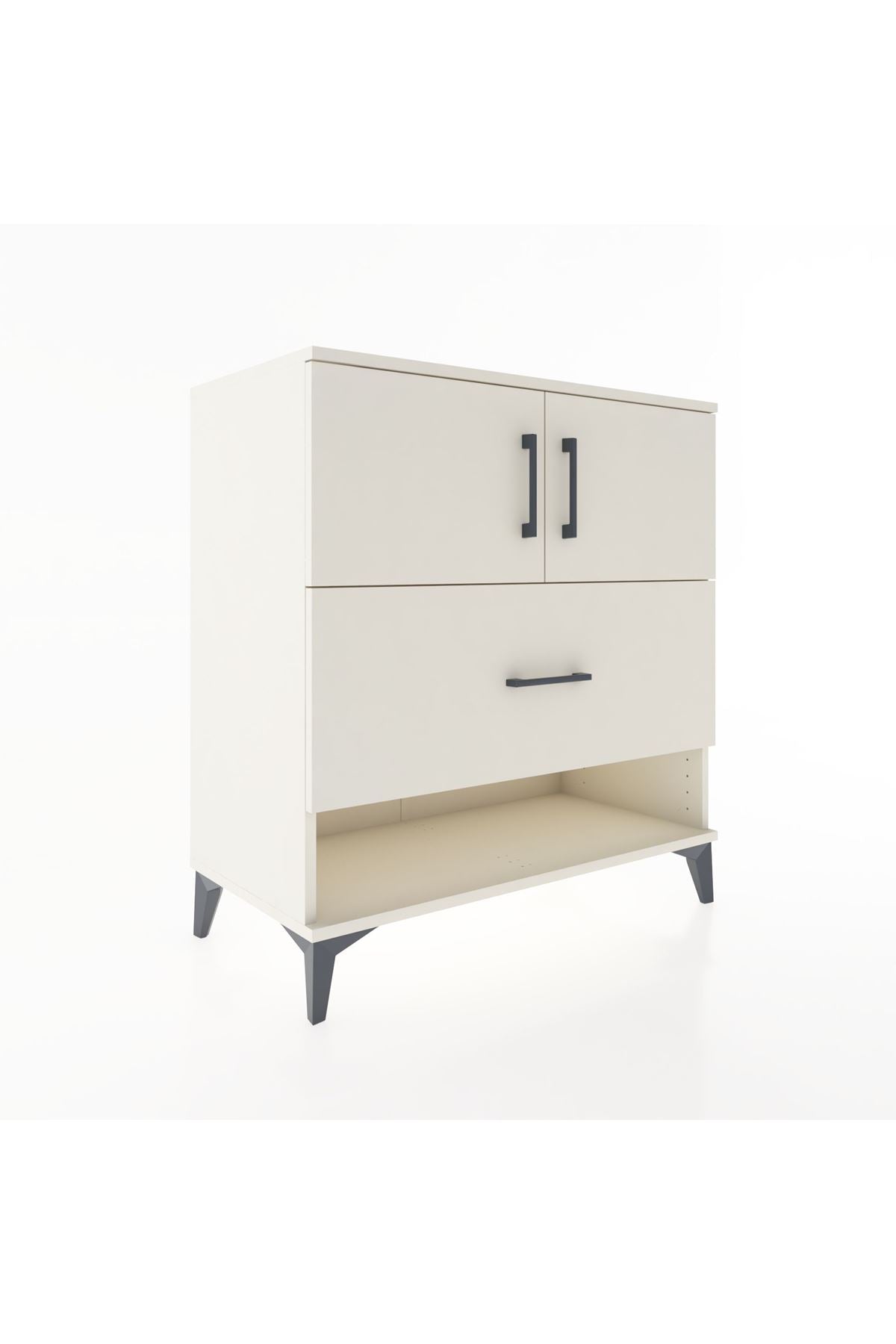 Hyperion Şifonyer Tek Raflı Tek Çekmeceli 2 Kapaklı 88x44x96 Aytaşı-Aytaşı