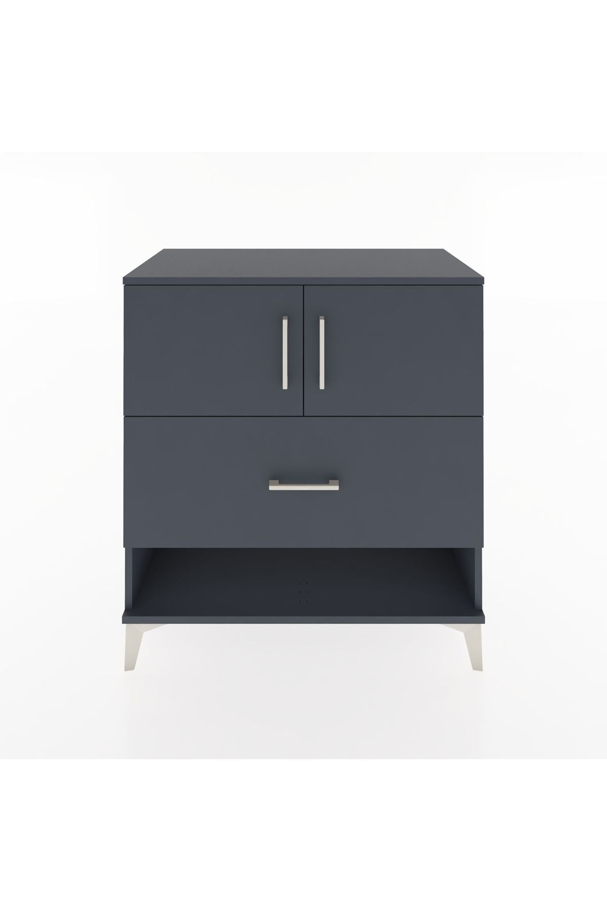 Hyperion Şifonyer Tek Raflı Tek Çekmeceli 2 Kapaklı 88x44x96 Antrasit-Antrasit