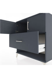 Hyperion Şifonyer Tek Raflı Tek Çekmeceli 2 Kapaklı 88x44x96 Antrasit-Antrasit