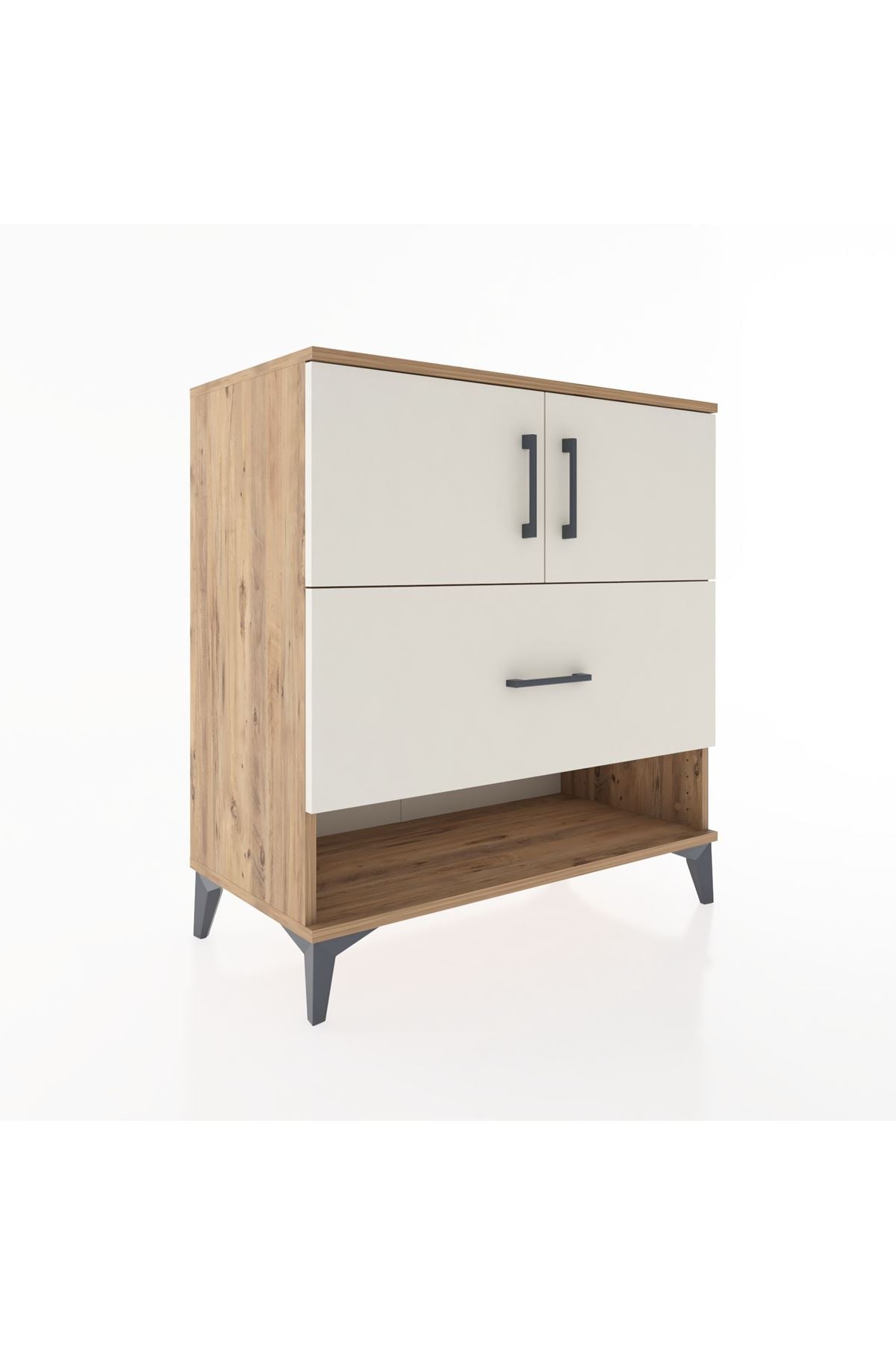 Hyperion Şifonyer Tek Raflı Tek Çekmeceli 2 Kapaklı 88x44x96 Çam-Aytaşı