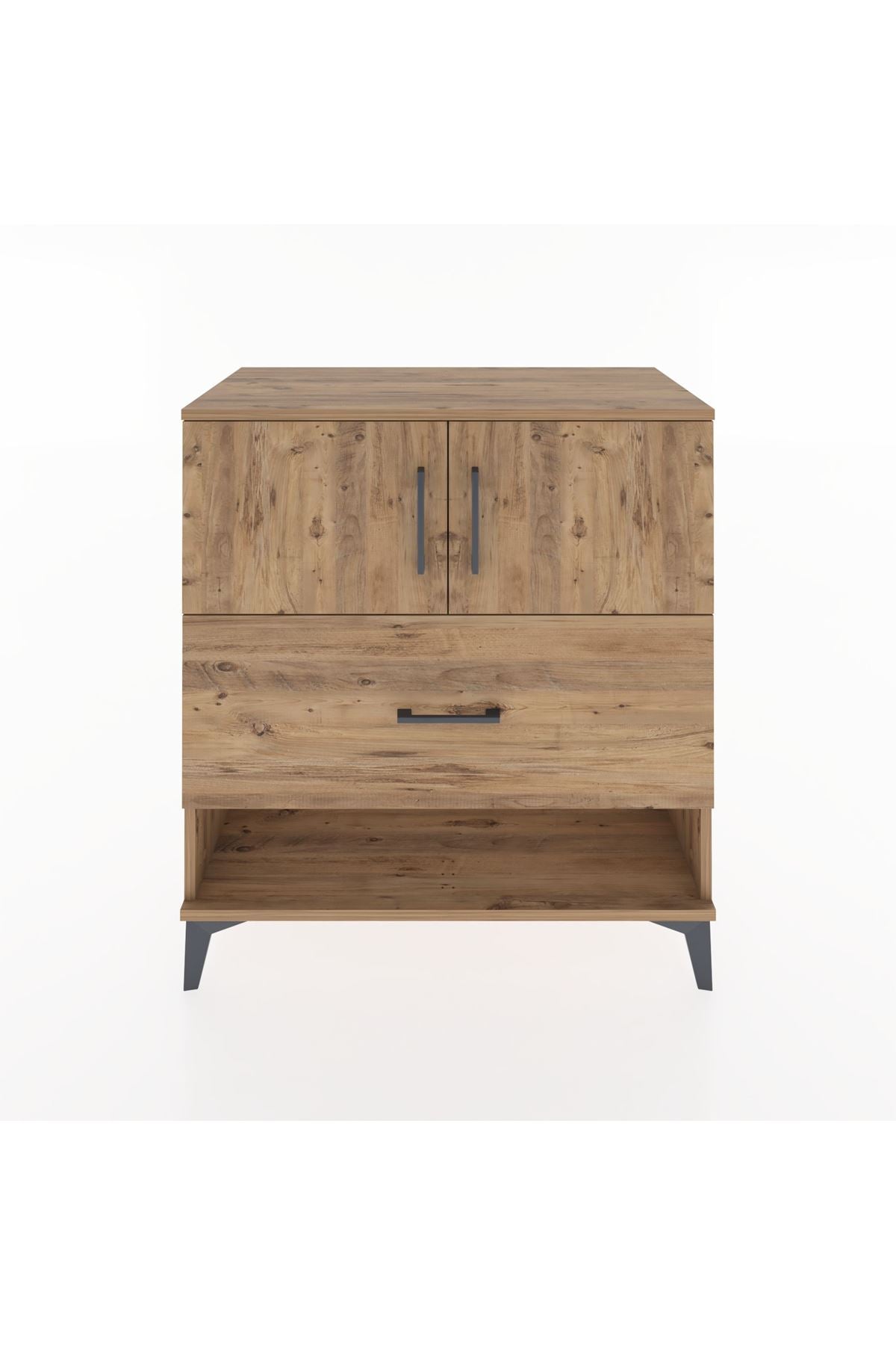 Hyperion Şifonyer Tek Raflı Tek Çekmeceli 2 Kapaklı 88x44x96 Çam-Çam
